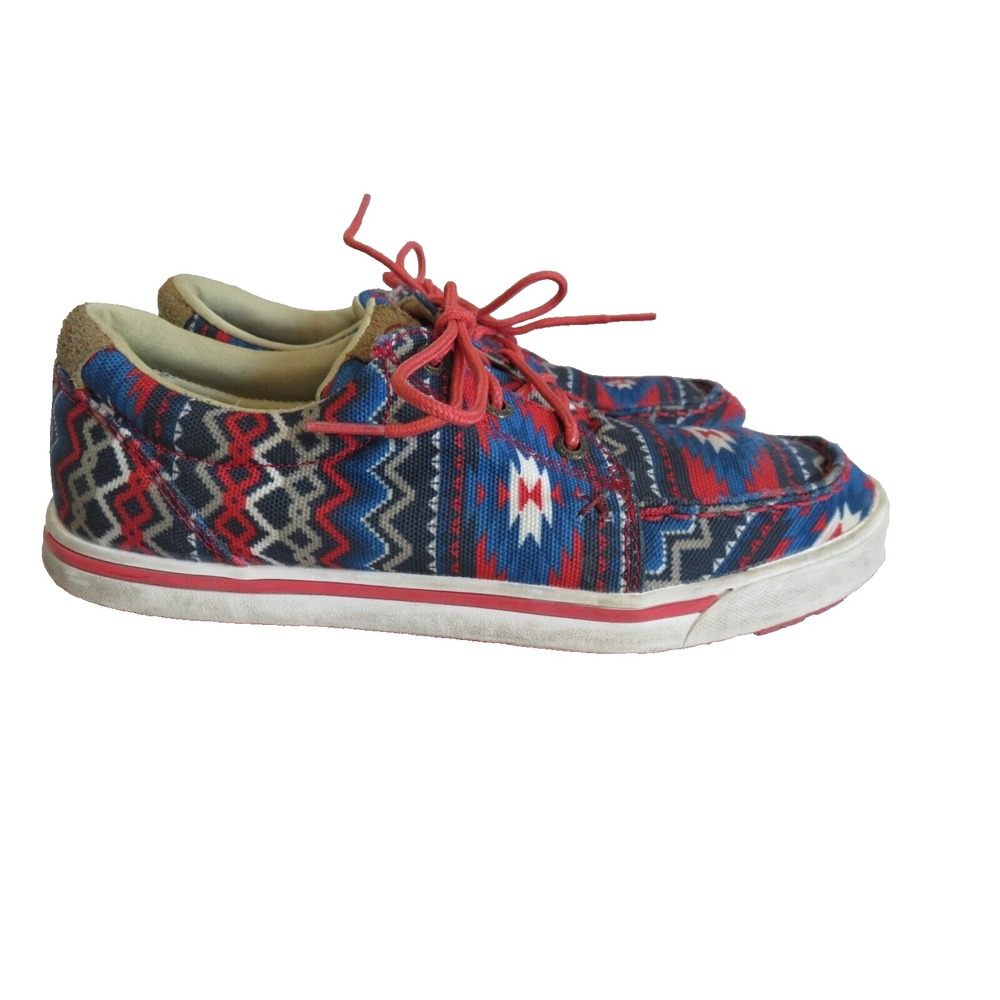 Twisted X Hooey Lace Up Shoes‎ Women Size 7 Canvas Aztec Textile